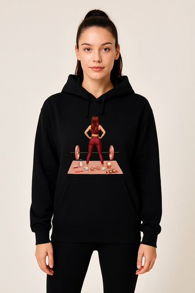 MODA سويت شيرت للجنسين بجيب الكنغر سويت شيرت بغطاء للرأس مع جيب الكنغر