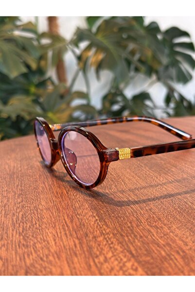 funeyes Miux Mi Leopard Ellipse Blue Light Protection Glasses on the Temple with Metal Accessory Product 50 Ekartman