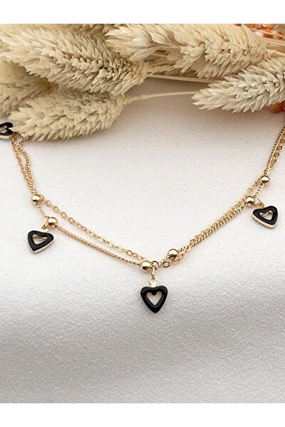 Siya Silver Vip Series Heart Design Double Chain Steel Anklet