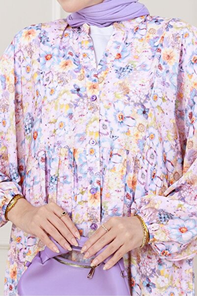 Sevitli Φόρεμα Lilyum Floral-Lilac