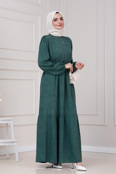 Sevitli Φόρεμα Nur με τούνελ στη μέση-Πράσινο