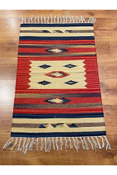 Handmade Etnik Desenli El Dokuma Pamuk Kilim (60x90 cm, 0.54 m²)