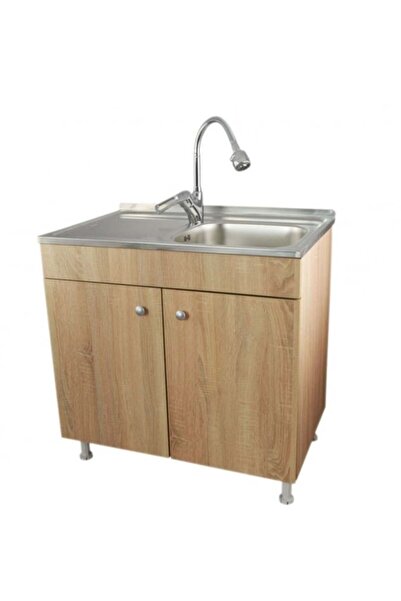 OEM Set, Capac Chiuvetă Somnoma, 80x 50x 80 Cm, Sifon Flexibil pentru Chiuvetă de Bucătărie, Model Swan, pentru Baterie