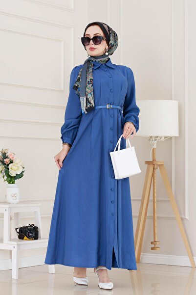 Sevitli Φόρεμα με ζώνη-Indigo