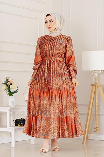 Sevitli Πλισέ φούστα με φούστα σατέν Mona φόρεμα-πλακάκι