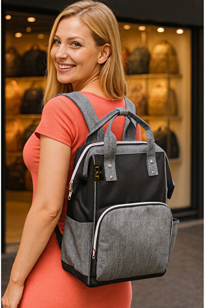 USF Mother Baby Care Backpack Organizer Functional Thermal Feeding Bottle Com...