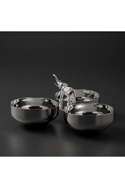 Jumbo Ganesha Üçlü Gümüş Çerezlik