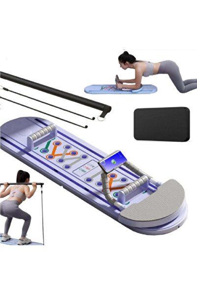 lijiujia جهاز إصلاح تمارين البيلاتس مع مؤقت، معدات بيلاتس قابلة للطي 5 في 1 للتمرينات المنزلية