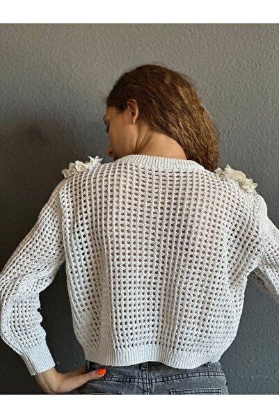 Gönülden Tasarım Silvery File Apollet Women's Cardigan Standard