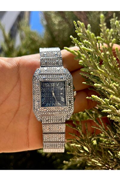 Gold Power Luxury Women's Wristwatch - Stone Detailed, Arabic Numeral and Calendar