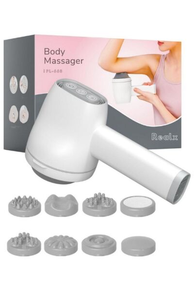 Realx Şarjlı 8 Başlıklı 5 Modlu Titreşimli Tüm Vucüt Masaj Aleti Body Massang...