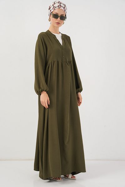 Bigdart Dámské dlouhé hidžábové šaty 2525 - Khaki
