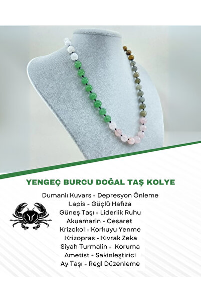 Saff Doğal Taş قلادة برج السرطان من الحجر الطبيعي212349