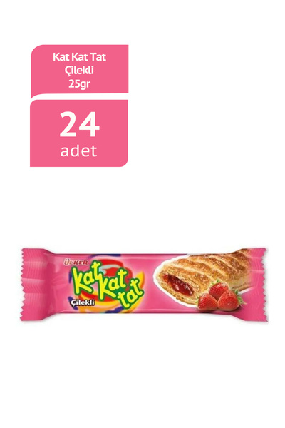 Ülker KAT KAT TAT Çilekli Kremalı Milföy - 28 gram - 24 Adet