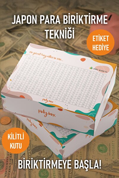 Poly Box 10.000TL Kumbara Japon Tekniği Para Toplama Hedef Kutusu