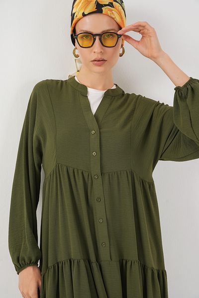 Bigdart 2527 Women's Long Hijab Dress - Khaki