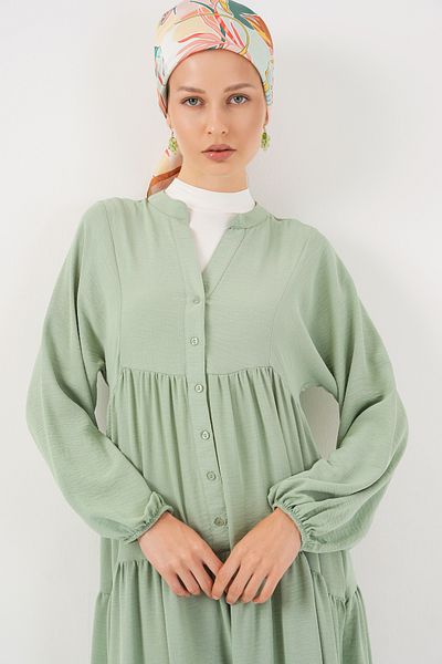 Bigdart 2527 Women's Long Hijab Dress - E.Green