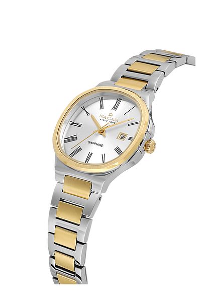 Nacar Sapphire Glass Classic Silver - Gold Women's Watch Nc33-398377-Cwm