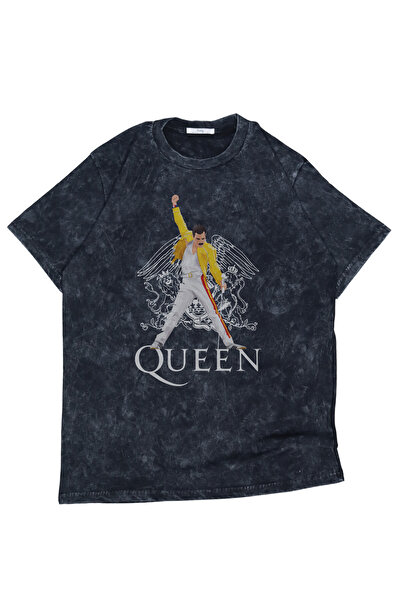 Fuddy Moda تي شيرت كوين فريدي ميركوري منقوش للجنسين مقاس كبير - تي شيرت ريترو...