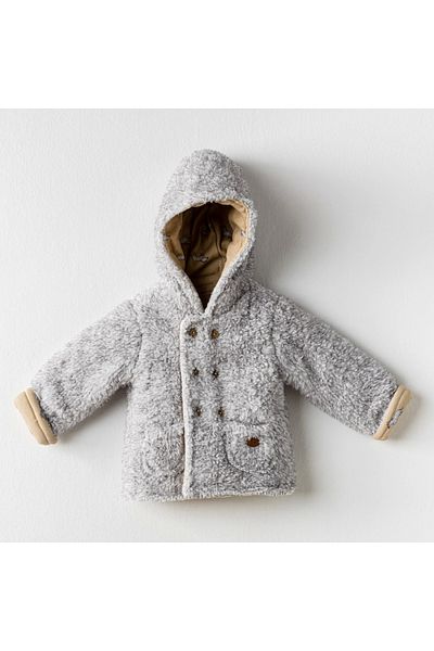 andywawa Ac24168 Little Zebra Welsoft Baby Coat Gray