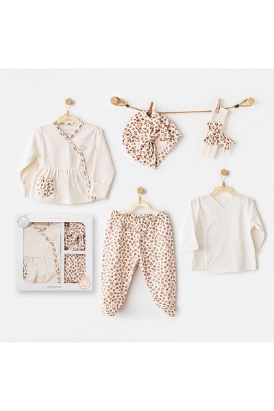 andywawa Baby Hospital Exit 5 Pcs Newborn Set Little Leopard