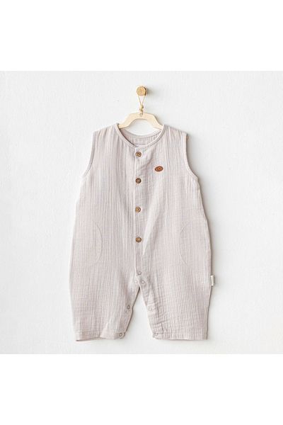 andywawa Ac25883 Muslin Home Baby Rompers Beige