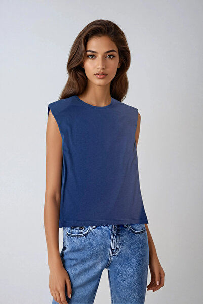 poupee Γυναικεία μπλούζα με επένδυση αμάνικη χτενισμένη βαμβακερή, αμάνικη μπ...