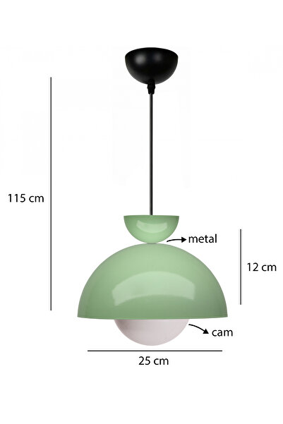 HOMİNG Homing Nuuq İskandinav Tarz Camlı Metal Nil Yeşili Sarkıt 241339