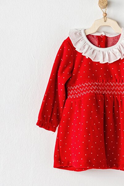 andywawa New Year Velvet Baby Girl Dress - Velvet Textured with Collar