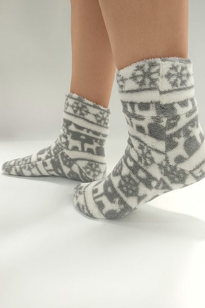 fluffy Wellsoft Soft Fabric with Pattern - Warm, Lightweight and Comfortable Sleep Socks