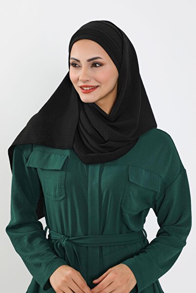 Aisha's Design Pleated Design Aerobin Shawl,Cps-90,Black