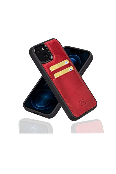 Bouletta Iphone 13 Deri Kartlıklı Arka Kapak Magsafe V4ef Kırmızı