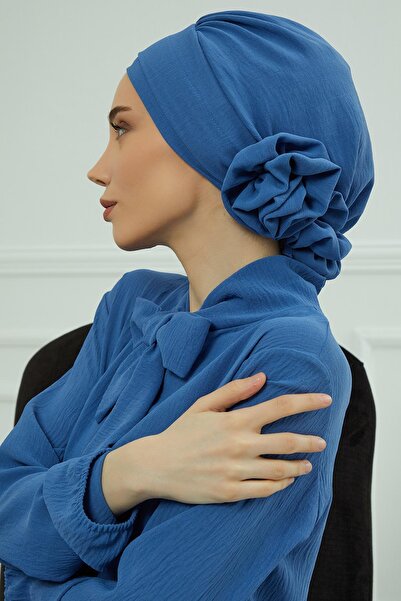 Aisha's Design Aerobin Fabric Ready-Made Turban, Ht-92, Blue