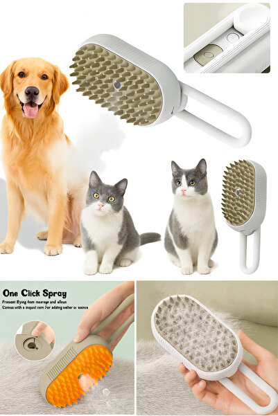 ego home Steam Cat & Dog Washing Brush Comb with Handle Pet Brush Hair Collector Comb