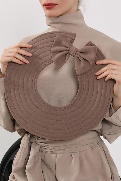 Aisha's Design Removable Aerobin Hat Bonnet Turban with Bow on the Back, S-4A