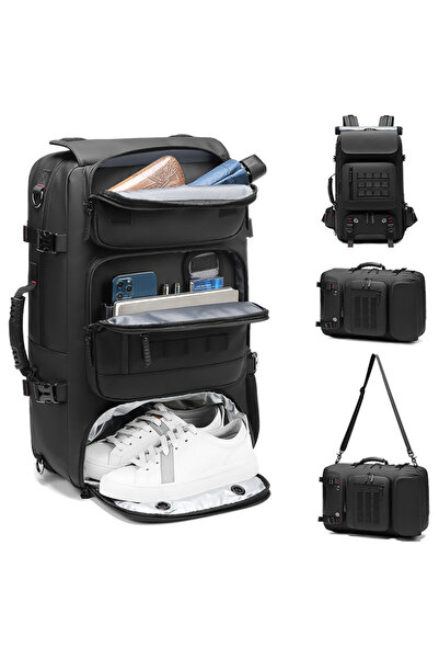 RELAXUS Su Geçirmez 17.3" inç 60L Ayakkabı Bölmeli Seyahat Sırt Çantası - Lap...