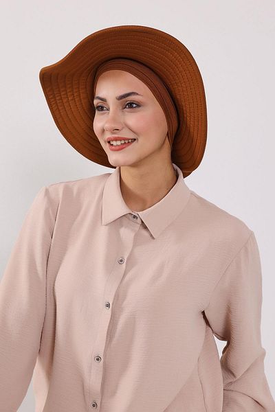 Aisha's Design Removable Combed Bonnet Turban with Bow Knot on the Back, S-4