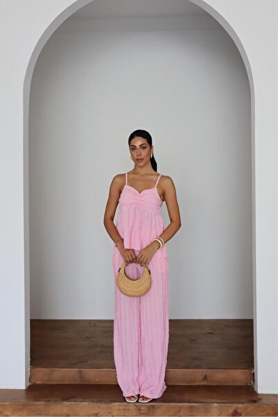 Jeevee Set din două piese cu bluză și pantaloni cu model Fitil