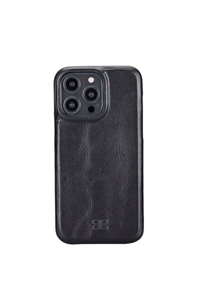 Bouletta Apple Iphone 14 Pro Max Uyumlu Deri Arka Kapak F360 Rst1 Siyah