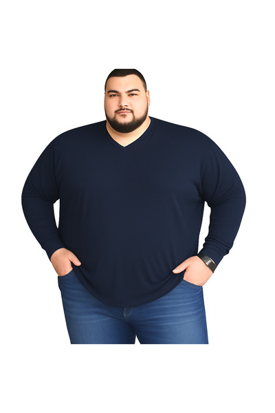 sngl Men's Plus Size Oversize Long Sleeve V Neck T-Shirt 3XL 4XL 5XL 6XL 7XL 8XL 9XL
