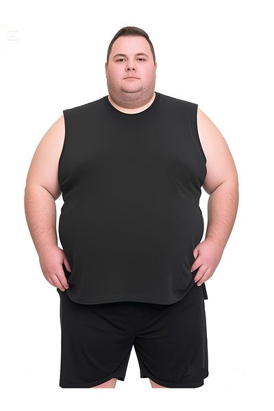 sngl Men's Large Size Oversize Zero Sleeve T-Shirt 3XL 4XL 5XL 6XL 7XL 8XL 9XL