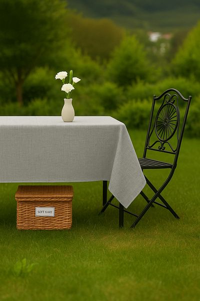 Soft Kare Pvc Fiber Tablecloth – Wipeable, Waterproof, Modern Pattern, for Kitchen and Dining Table