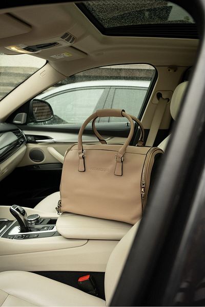 ANIMALIQUE Leather bag for transporting animals - Beige
