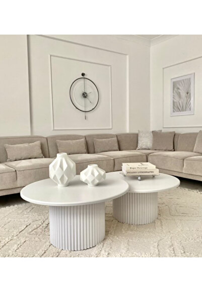 Tree TREELAB Beyaz Sehpa, Bohem Orta Sehpa, Design Bohem Sehpa, Ahşah Sehpa