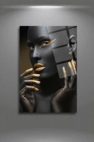 HMDS CONCEPT Afrikalı Kadın Tablosu, Kırılmaya Dayanıklı Cam Tablo 256