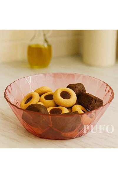 PUFO Ellegant bowl for cakes, pastries, fruits, appetizers, 22 cm, pink