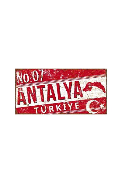 Hayg Equipment Antalya Şehir Haritalı Metal Tabela – Retro UV Baskılı Alüminy...