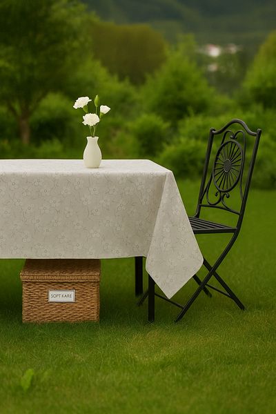 Soft Kare Pvc Fiber Tablecloth – Wipeable, Waterproof, Modern Pattern, for Kitchen and Dining Table