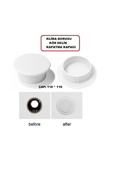 Genel Markalar Klima Borusu ( Kör Delik ) Kapatma Kapagı Menfez Düz Model 1 Adet Beyaz Renk