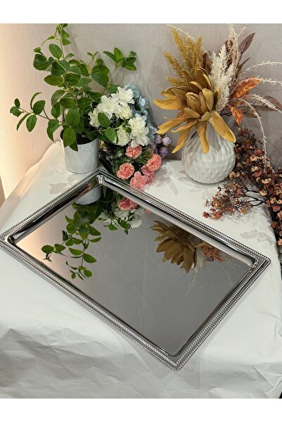 aljahwari طفرية تقديم مفرد بدون يد فضي مقاس 51*35